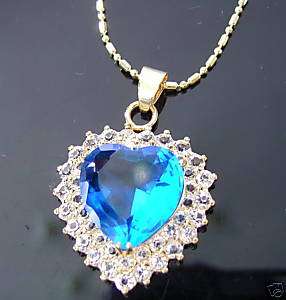 Heart of the ocean titanic crystal Pendant Necklace CZ   