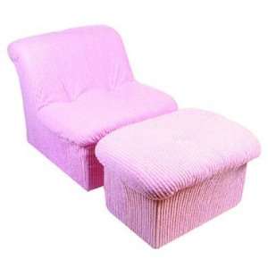  Cloud Chair & Ottoman   Pink Chenille
