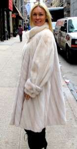 269 Natural Glacial White Mink Fur Coat Size 10 16 VERY RARE Just 