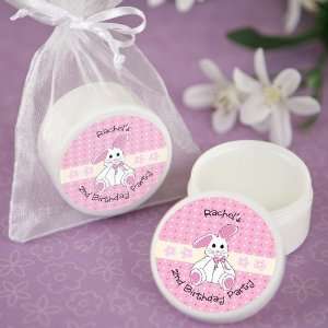   Pink Bunny   Lip Balm Personalized Birthday Party Favors: Toys & Games