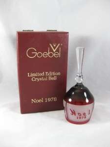 GOEBEL, Crystal Christmas Bell, NOEL 1978, Numbered  