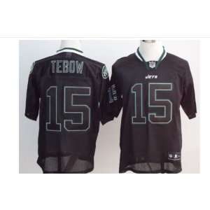  New York Jets Jersey #15 Tim Tebow Black Champs Tackle 