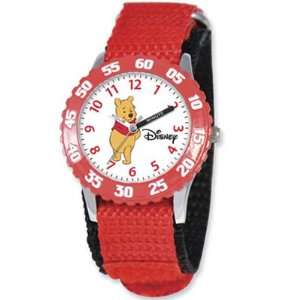  & Friends Winnie Red Velcro Band Time Teacher Watch Disney Jewelry
