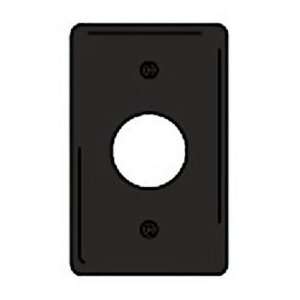   Single Receptacle Plate, 1 Gang, Mid Size, Black Nylon, 1.40 Open