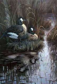 Ducks On The Lake   Original Canvas Art Oil Painting XL  