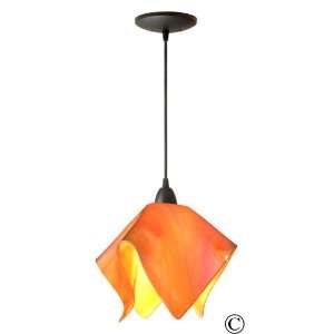   Black Hardware (Tangerine Orange colored glass) Size Large with Flame