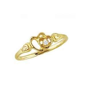    gold Authentic Black Hills Gold Womens Diamond Heart Ring: Jewelry