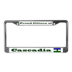 Proud Citizen of Cascadia License Frame   White Oregon License Plate 