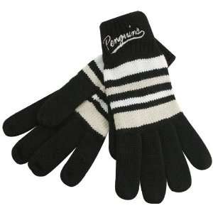   Reebok Pittsburgh Penguins Ladies Black Knit Gloves: Sports & Outdoors
