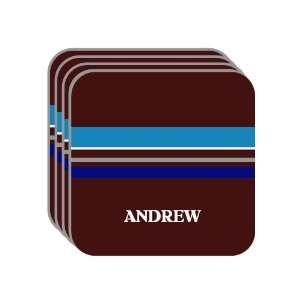 Personal Name Gift   ANDREW Set of 4 Mini Mousepad Coasters (blue 
