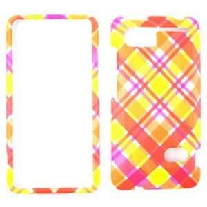  HTC Holiday / Raider Pink and Yellow Plaid Hard Case, Snap 
