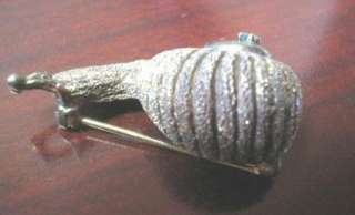Vintage Les Bernard Sterling Silver Gold Snail Brooch  