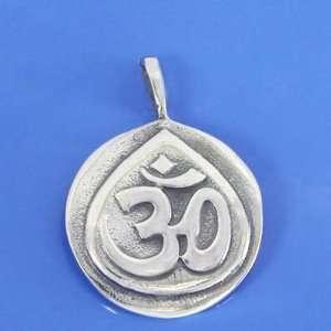06 Grams 925 Sterling Silver Hindu Religion OHM Symbol Pendant FREE 
