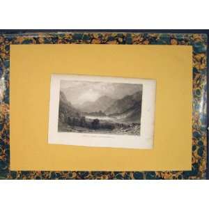  Blea Tarn Westmorland Allom Fine Art Antique Print 1810 