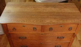 Oak Chest 2 Drawers Over 3 Locks Brass Tone Pulls  