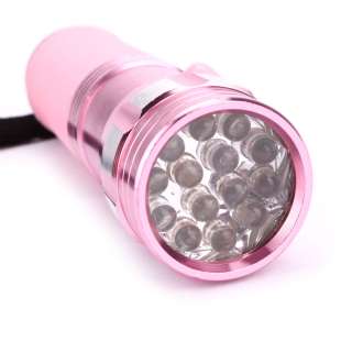 14 LED 110 Lumens Fluorescent Flashlight Torch Pink  