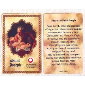 Saint/St Joseph Relic Holy Card Patron of Workers Made in 