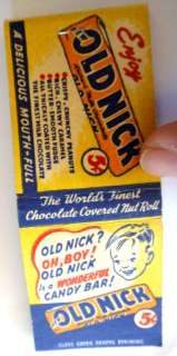 vintage MATCHBOOK w/MATCHES ~OLD NICK CANDY BAR  