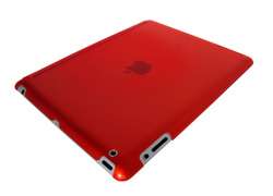 Magnetic Smart cover Clear Hard Case for iPad 2 RED  