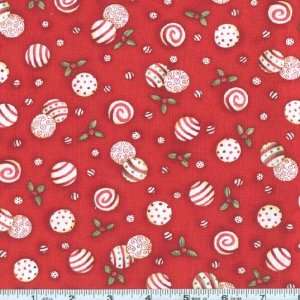  45 Wide Peppermint Cottage Hard Candy Red Fabric By The 