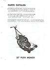   TUFF CUT HIGH WHEEL MOWER PARTS CATALOG MANUAL 22 GARDEN WAY PUSH