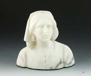 WONDERFUL 19th CENTURY ALABASTER PEASANT GIRL BUST  