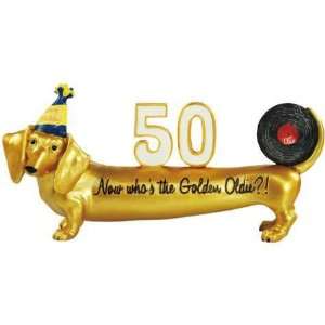   HOT DIGGITY DACHSHUND 50 GOLDEN OLDIE DOG FIGURINE 