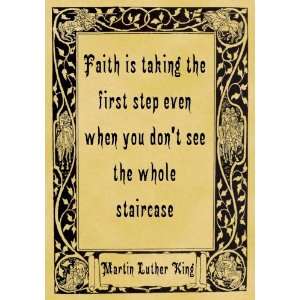  A4 Size Parchment Poster Quotation Martin Luther King Faith 