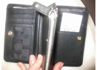NEW Michael Kors Black Leather Big Valley Bifold Wallet  