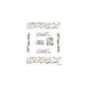  Surly 1x1 Frame Decal Set with Headbadge Sports 