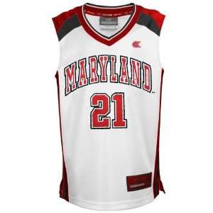  Maryland Terrapins #21 Youth White Rebound Basketball 