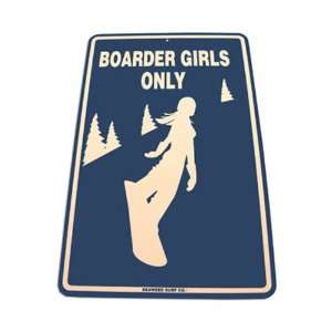  Seaweed Surf Co Boarder Girls Only Blue Aluminum Sign 18 