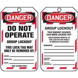 TAG, DANGER DO NOT ENERGIZE, JOB , 5 7/8 X 3 1/8, PF CARDSTOCK, 25 