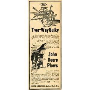   John Deere Plow Farming Equipment   Original Print Ad