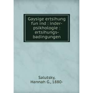   ertsihungs badingungen Hannah G., 1880  Salutsky  Books