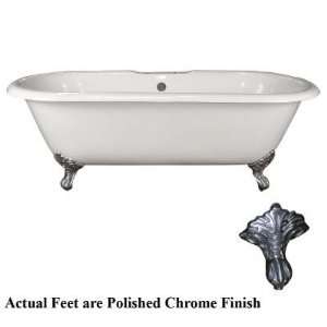   CTDRN WH CP Cast Iron Double Roll Top Soaking Tub: Home Improvement