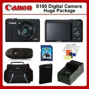 Canon Powershot S100 Digital Camera + Huge Value Kit Includes: 4GB 