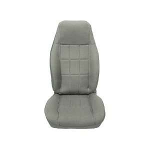   118 Front Gray Vinyl Bucket Seat Upholstery with Pewter Cloth Inserts
