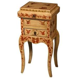 EXP Handmade 31 Antique Style Red & White Wood Accent / End Table 