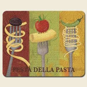  Festa Della Pasta Tempered Glass Cutting Board: Kitchen 
