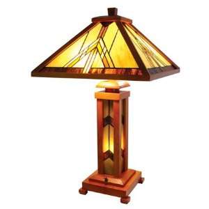   Stained Glass Table Lamp with Lit Up Base HZM1542