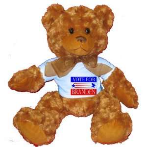  VOTE FOR BRANDEN Plush Teddy Bear with BLUE T Shirt Toys 