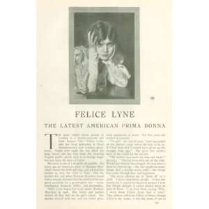  1912 Felice Lyne American Opera Prima Donna Everything 