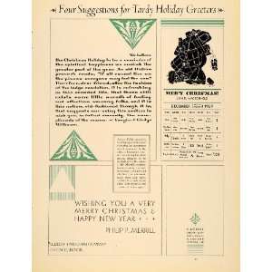  1930 Print Holiday Christmas Tardy Greeting Card Season 