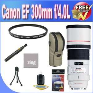  Canon EF 300mm f/4L IS USM Telephoto Lens+ UV Filter 