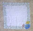 Vintage Scarf blue thin soft 12 x 12 small