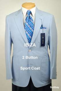 42R Mens Ibiza Sky Blue Sport Coat 100% COTTON   IA06  