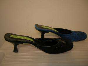 Lot of 2 MATERIA PRIMA Black/Blue Suede Mule Shoes 36/6  