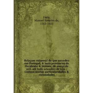  & curiosidades. Manoel Severim de, 1583 1655 Faria Books