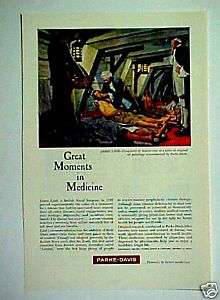 1961 Parke,Davis James Lind Medical(Robert Thom)Art AD  